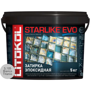 Затирочная смесь Litokol STARLIKE EVO Bianco Titanio S.105, 5 кг